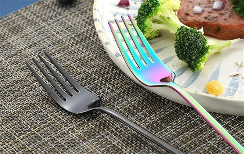 4 шт./компл. корейский наборы столовых приборов красочные ножи, столовая ложка, вилка, палочки для еды набор посуды, украшение для свадьбы, дома, вечеринки