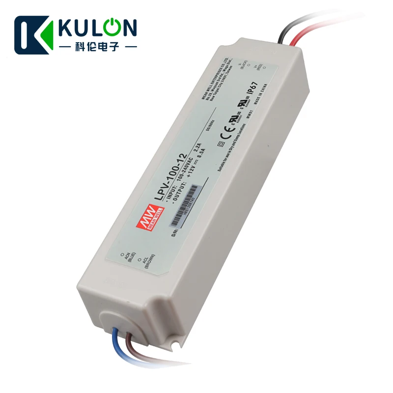 Оригинальный светодиодный драйвер Mean well LPV-100-12 AC/DC одиночный выход 100 Вт 12 В а
