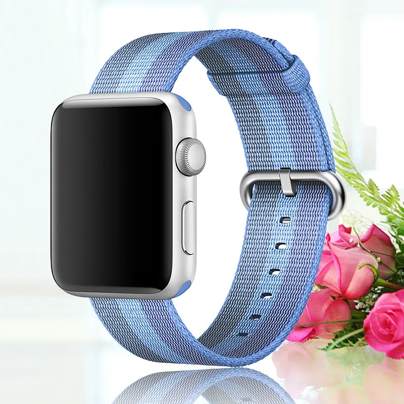 44 мм ремешок для apple watch series 5 4 3 2 1 тканый нейлоновый ремешок для iWatch 40 мм 38 мм узор Классическая пряжка