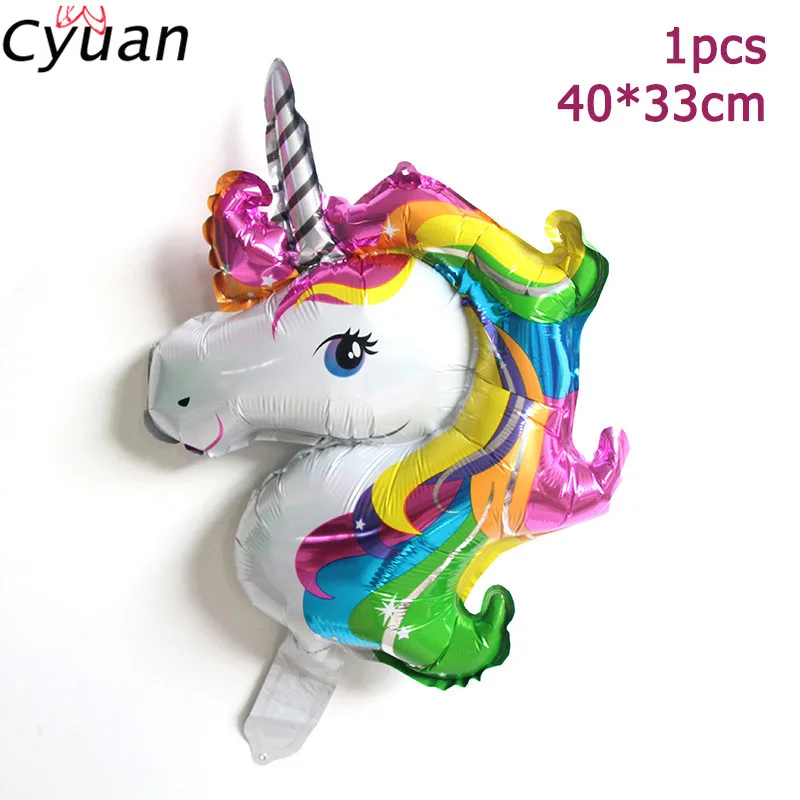 1Pcs Style 1 Cyuan праздничные шарики с единорогом дети с днем рождения партия латексные шары Unicornio Globo для детей первый день рождения Шары поставки - Цвет: 1Pcs Style 1