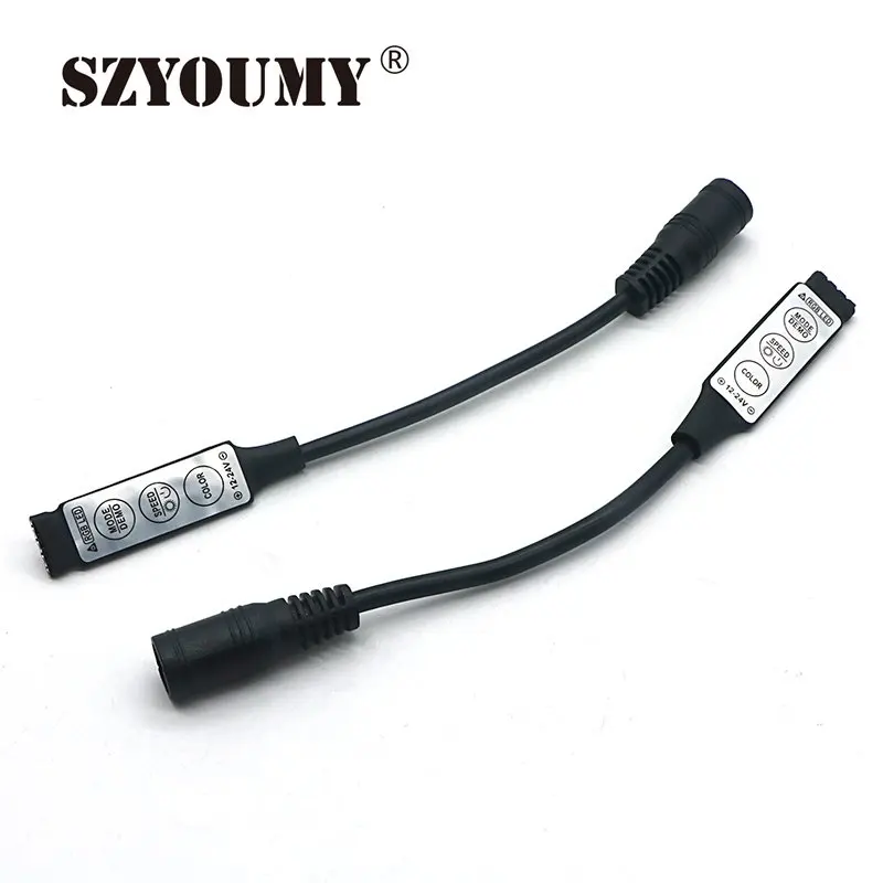 SZYOUMY 1 шт. Мини DC 12 В rgb контроллер Диммер для 3528 5050 светодиодные ленты скорость света/цвета/Контроль яркости 3 функции