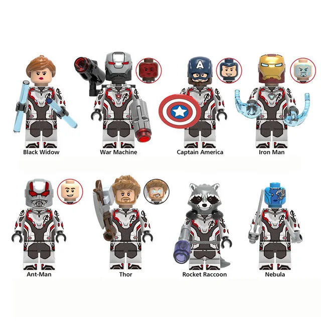 8Pcs Per Lot 07120 07122 07123 мстители 4 конечная игра Quinjet набор совместимый L* GO 76126 76131 строительные блоки кирпичные игрушки - Цвет: 8Pcs Per Lot