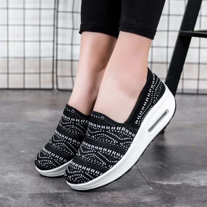 Кроссовки WDZKN женские на платформе без шнуровки дышащие сетчатые повседневная