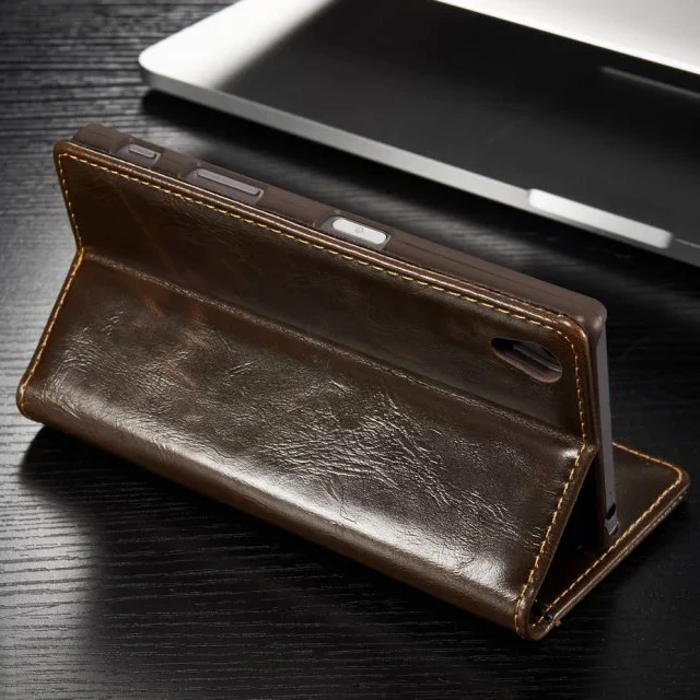 For Sony Z5 Case Luxury Magnetic Auto Flip Original Mobile Phone Cases Xperia Cover Genuine Leather Wallet Bag | Мобильные телефоны