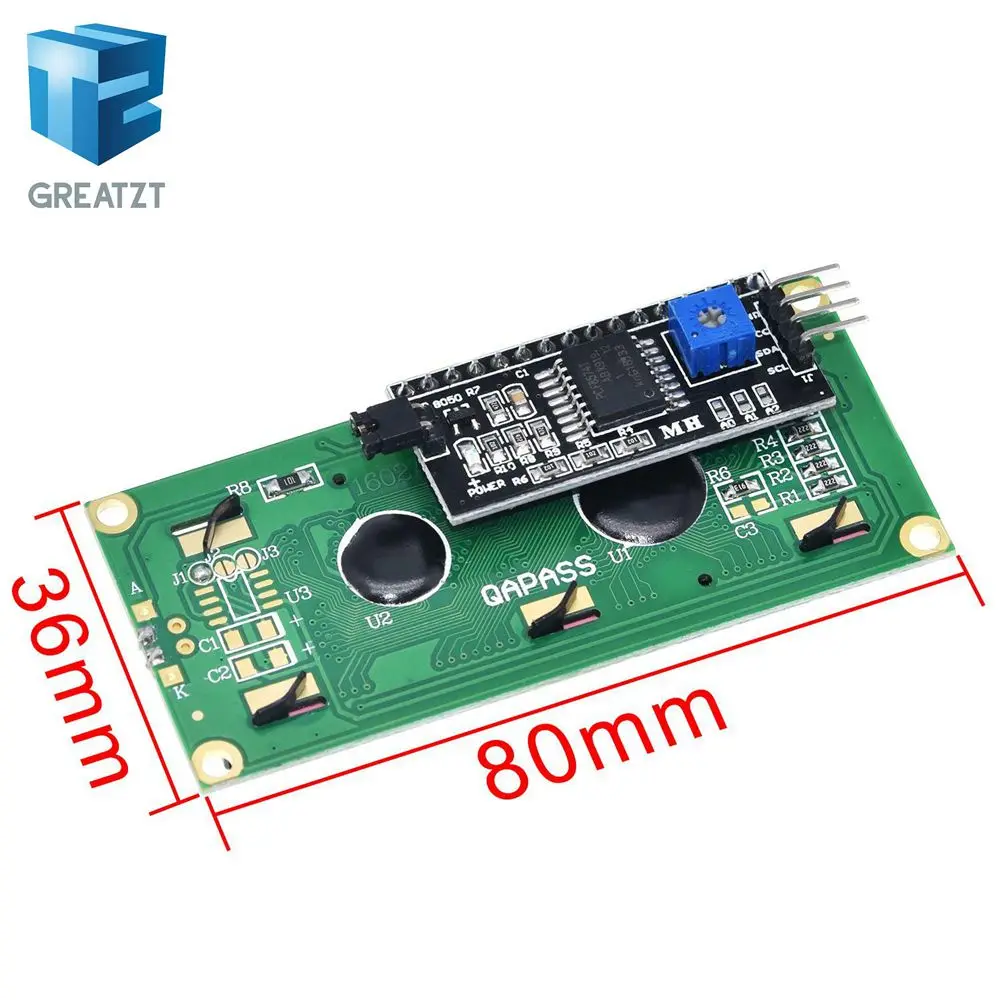 GREATZT 1 шт. модуль ЖКД синий зеленый экран IIC/igc 1602 для arduino 1602 lcd UNO r3 mega2560 lcd 1602