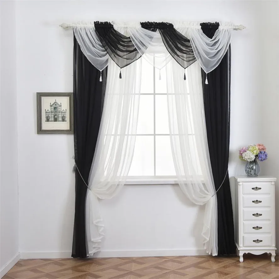 Ouneed 1 шт. 45*45 см Модная Современная вуаль занавески лоскуты все цвета Pelmet Valance