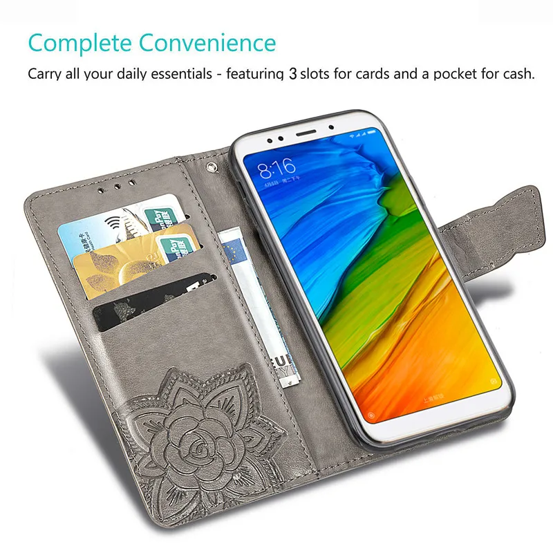 Чехол бумажник для Xiaomi Redmi 8 7A 6A 5 Plus 4A 4X Note 8T 5A 4 7 6 Pro Go Mi A1 5X A2 Lite 8A кожаный|Бамперы| |