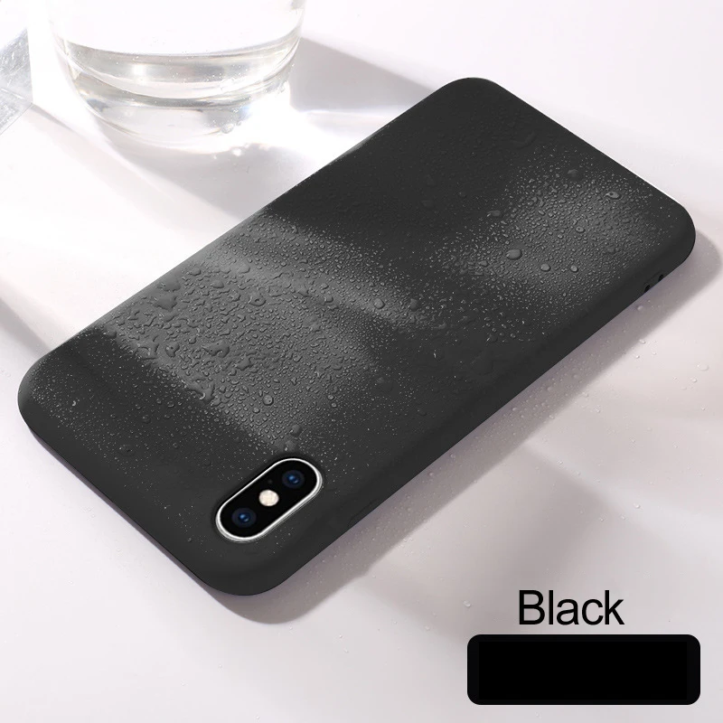 Официальный мягкий чехол для iPhone 7, 8 Plus, чехол для Apple iPhone X, XS Max, XR, 6, 6 S, 11Pro, чехол - Цвет: Black