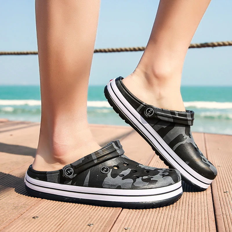 Горячая Для мужчин сандалии отрытые туфли мужской Crocse Сабо Sandalias Zapatos de Hombre с рисунком «крокодил» Туфли-сандалии, мужские тапочки новые
