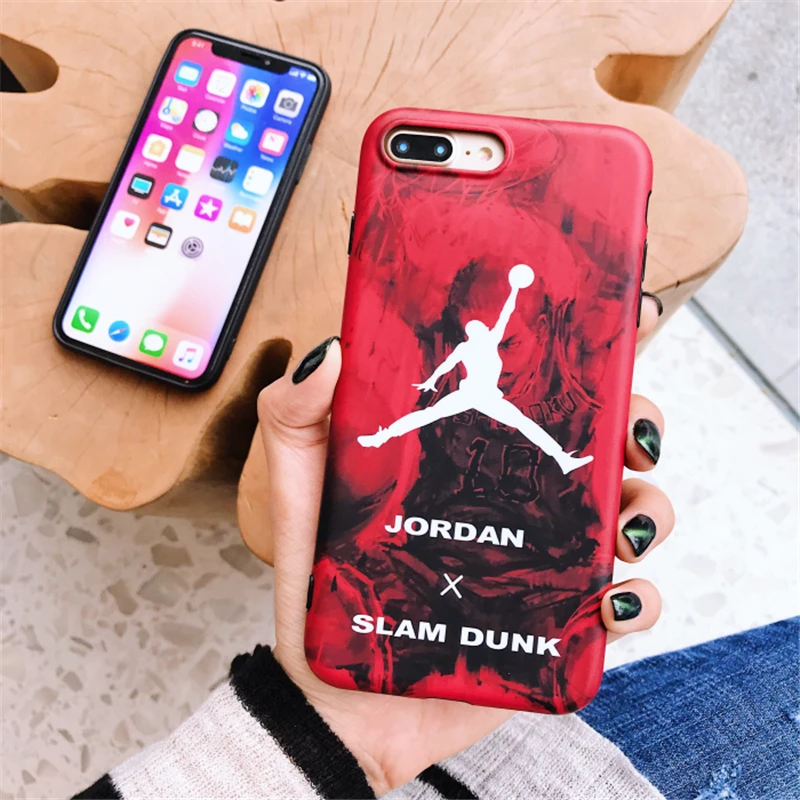WULAWUKU модные новые Jordan X Slamdunk Мягкие Tpu IMD чехол для iphone 8 плюс 7 6 6s сзади чехлы Чехол