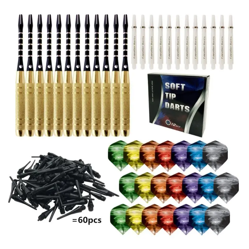 

12pcs/set Soft Plastic Tip Darts for Electronic Dartboard Party Bar Outdoor and Indoor Games Random Color