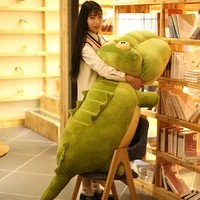 dorimytrader jumbo cute cartoon crocodile plush toy giant stuffed animal alligator doll pillow for children gift 130cm 170cm