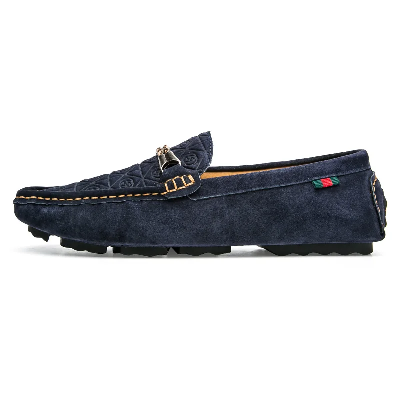 SYXY-8608-Blue Mocassin homme de Lux; Лоферы для мужчин; повседневная кожаная обувь; Мокасины без застежки; обувь для вождения автомобиля; дышащая мужская обувь черного цвета - Цвет: SYXY-8608-Blue