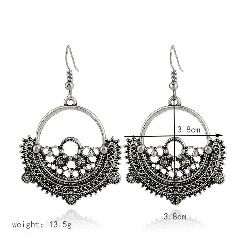 Женские винтажные серьги подвески LZHLQ с геометрическим металлическим узором