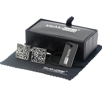 memolissa display box classic qr code cufflinks square with black enamel fashion cufflinks for men free tag wipe cloth