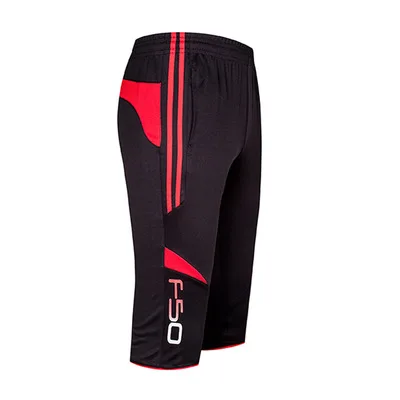9711 red Мужские спортивные штаны, футбольные тренировочные штаны, укороченные штаны, короткие спортивные штаны, штаны для бега - Цвет: 9711 red