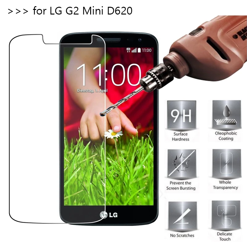2 шт./лот закаленное Стекло Экран протектор для LG G2 мини D618 D620 G2mini Защитная пленка