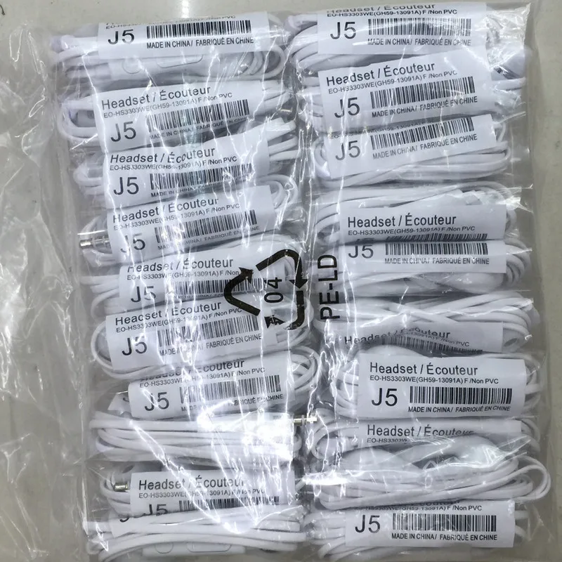 20 шт./лот J5 3 5 мм наушники вкладыши с микрофоном для Mp4 iPhone Samsung Xiaomi Huawei мобильный