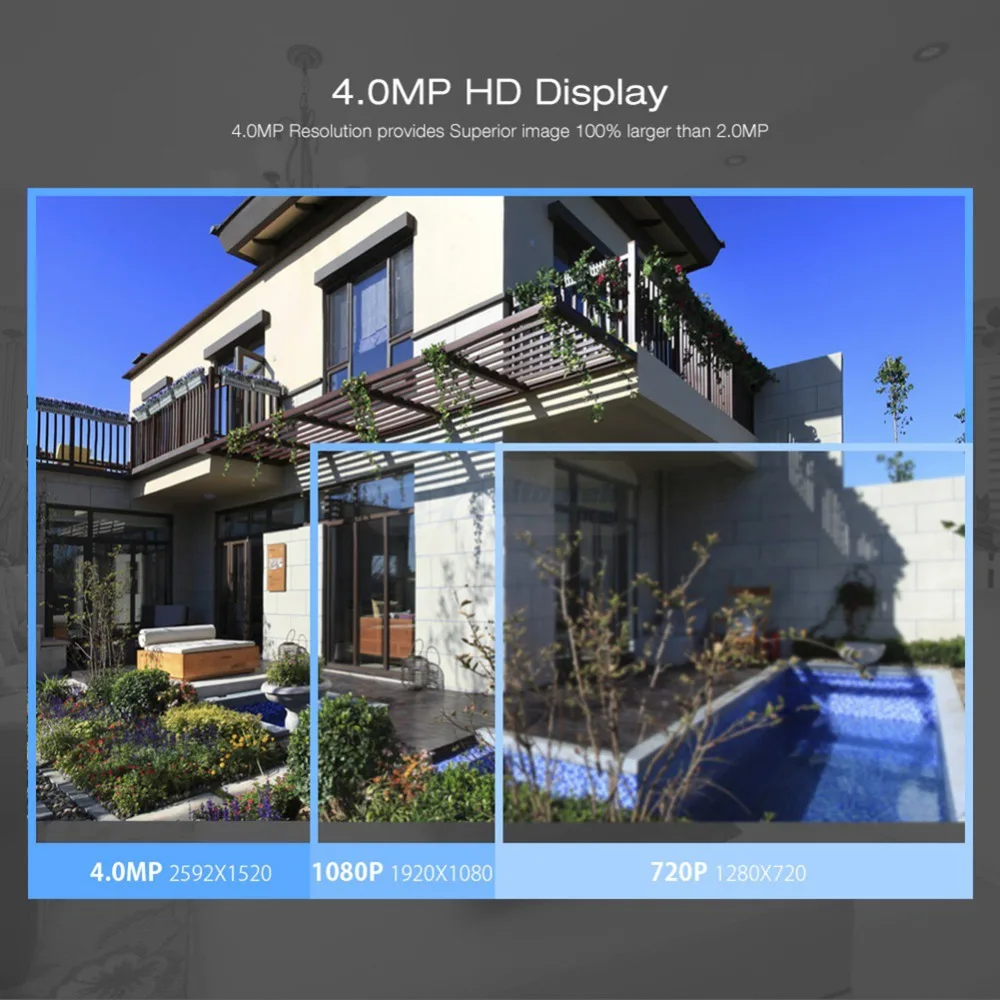 8 шт. 4.0MP HD IP камера наружная Водонепроницаемая 8CH H.265 POE безопасности NVR CCTV система