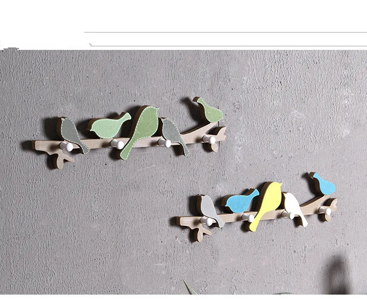 

1PC New Creative Woody Bird Hooks Children Bedroom Hangers Wall Decoration Wall Hanging Clothes Hooks ME 001