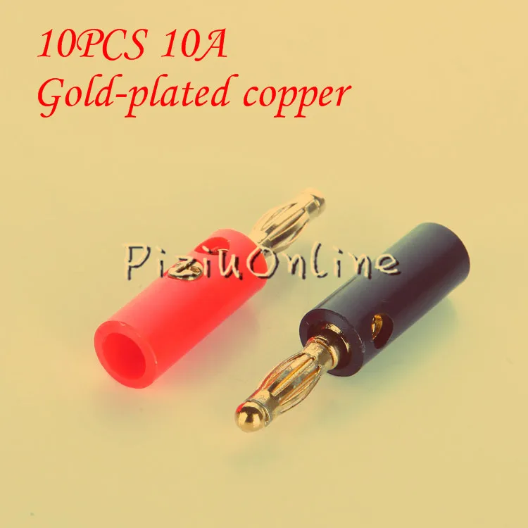 

10pcs/lot YT184 4 mm Screw Gold-plated banana plug The speaker plug The horn line audio cable connector Pure copper connectors