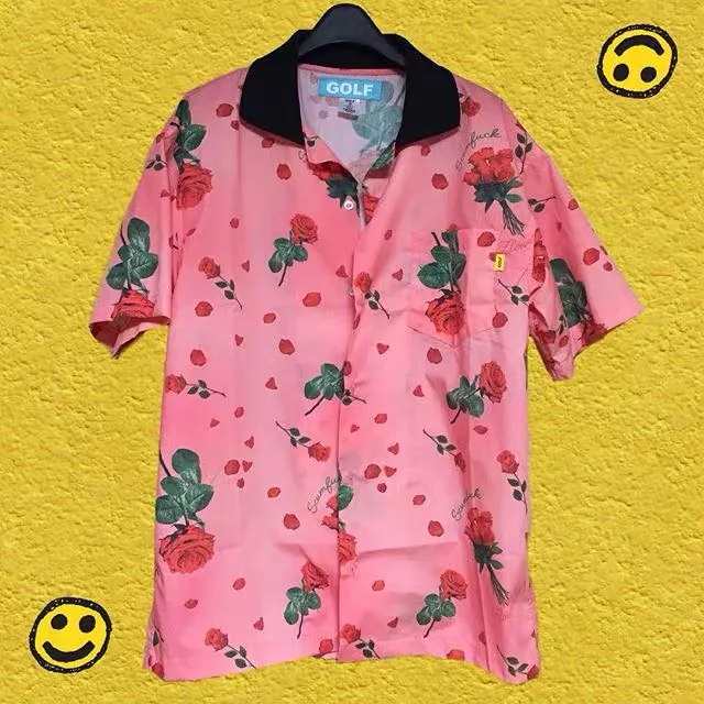 Новинка, мужские розовые модные хлопковые повседневные рубашки Le Fleur, высокое качество, с карманами, с коротким рукавом, Топ M 2XL# q1 - Цвет: 1
