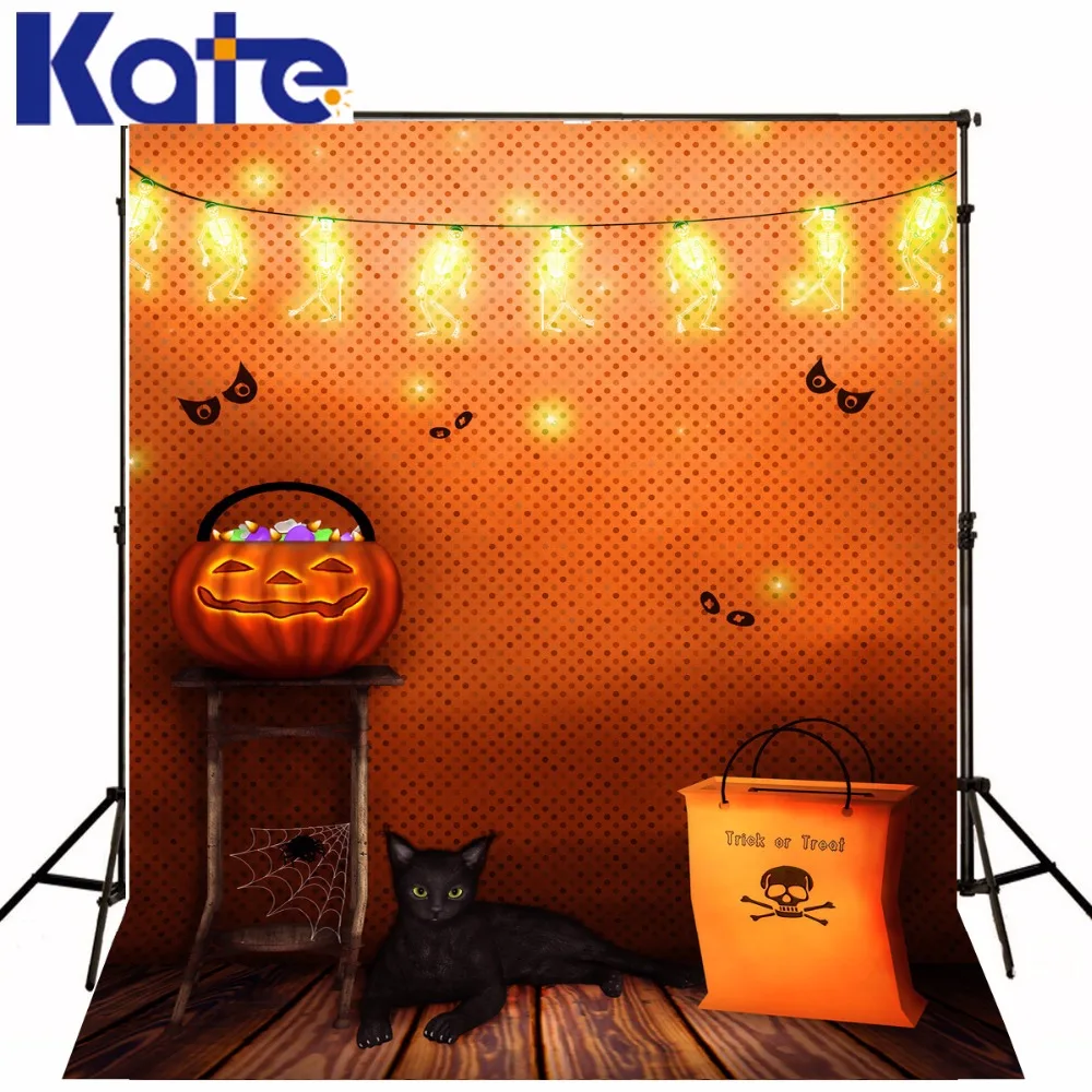 Kate Backdrops Хэллоуин фон ткань оранжевый Джек о фонарь фотографии фоны для