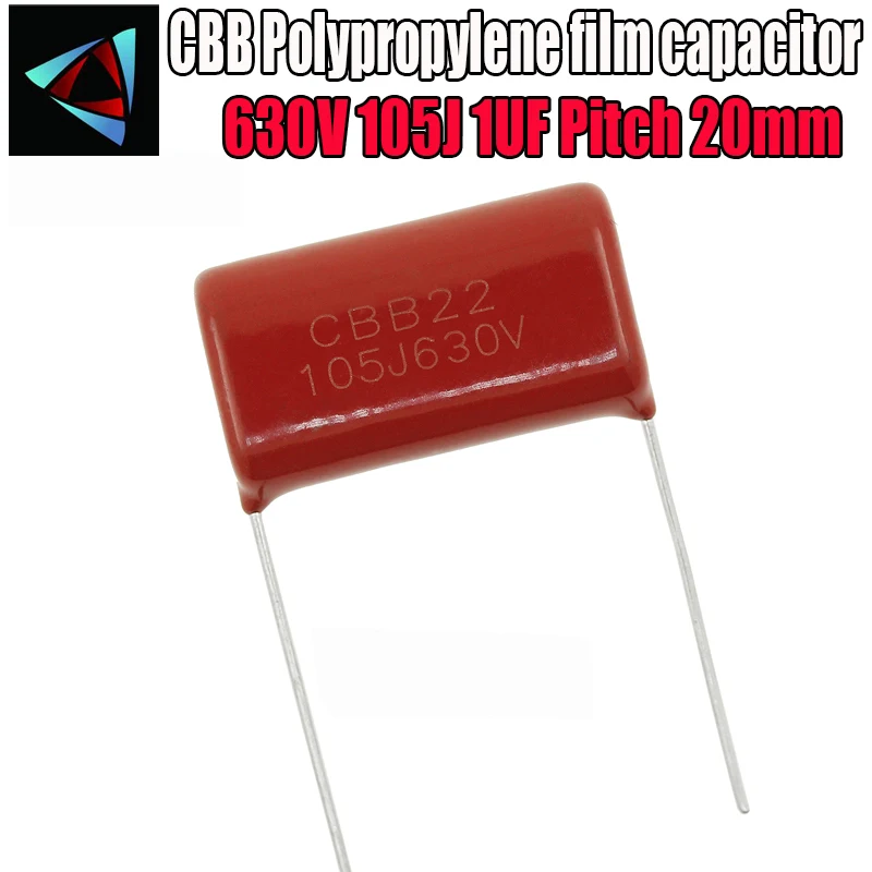 10 шт. 630V105J 630 V 1 мкФ шаг 20 мм 105 1000NF CBB конденсатор из полипропиленовой пленки