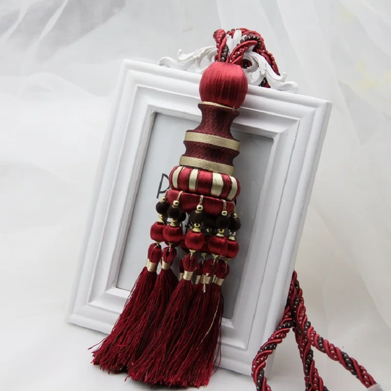 Аксессуары для занавесок деревянные шарики кисточки подвесные занавески крючки