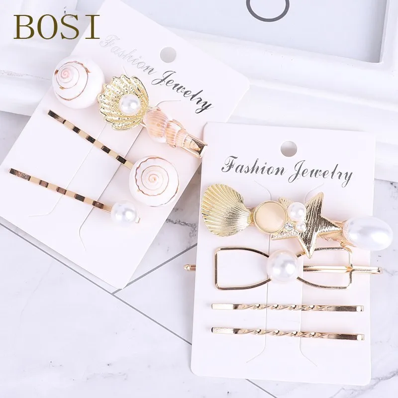 3 шт. заколки для волос в виде ракушек женщин|Украшения волос| |