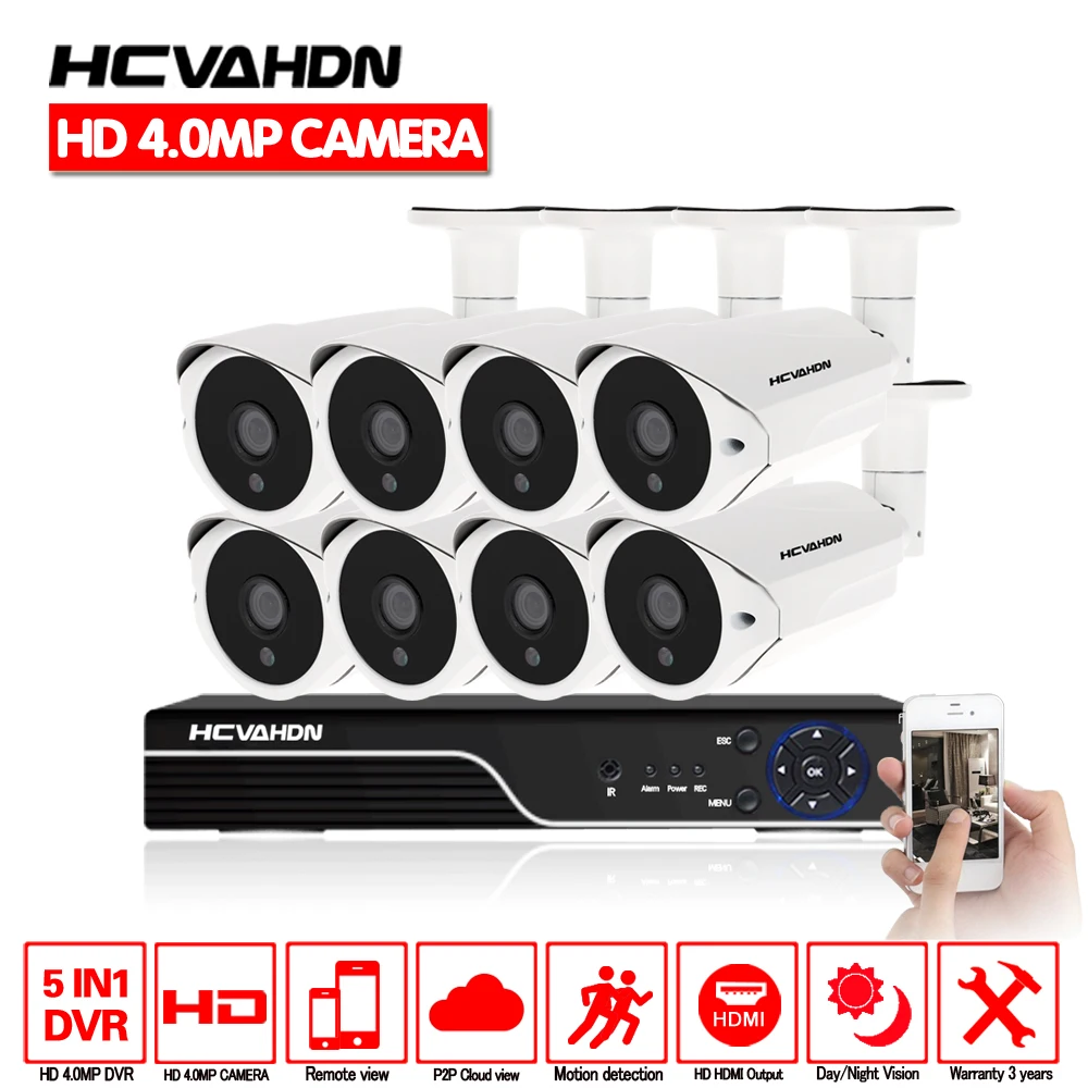 Камера видеонаблюдения HCVAHDN SONY 4 МП Комплект охранной системы 8 канальный