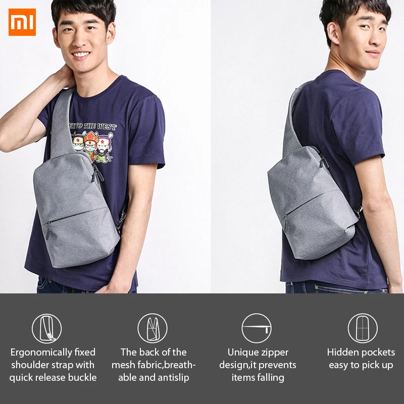 Оригинальный Рюкзак-Слинг Xiaomi Sling Bag Leisure Chest Pack Маленький размер Плечевой тип Унисекс Рюкзак Кроссбоди 4л Полиэстер.