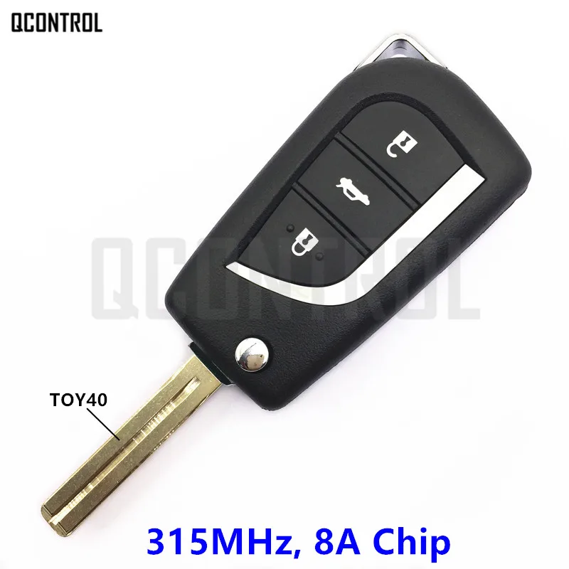 QCONTROL 3 кнопки дистанционного ключа для Toyota Car Camry Corolla RAV4 Reiz 315MHz 8A чип TOY40 12BER 01 02|key