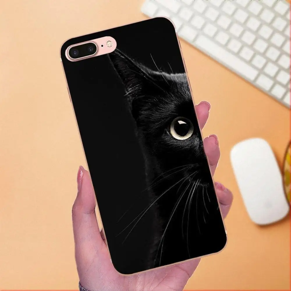 Kawaii Anime черный кошачий глаз классический лучше подходит для Apple iPhone 4 4S 5 5C 5S SE 6 6S 7 8