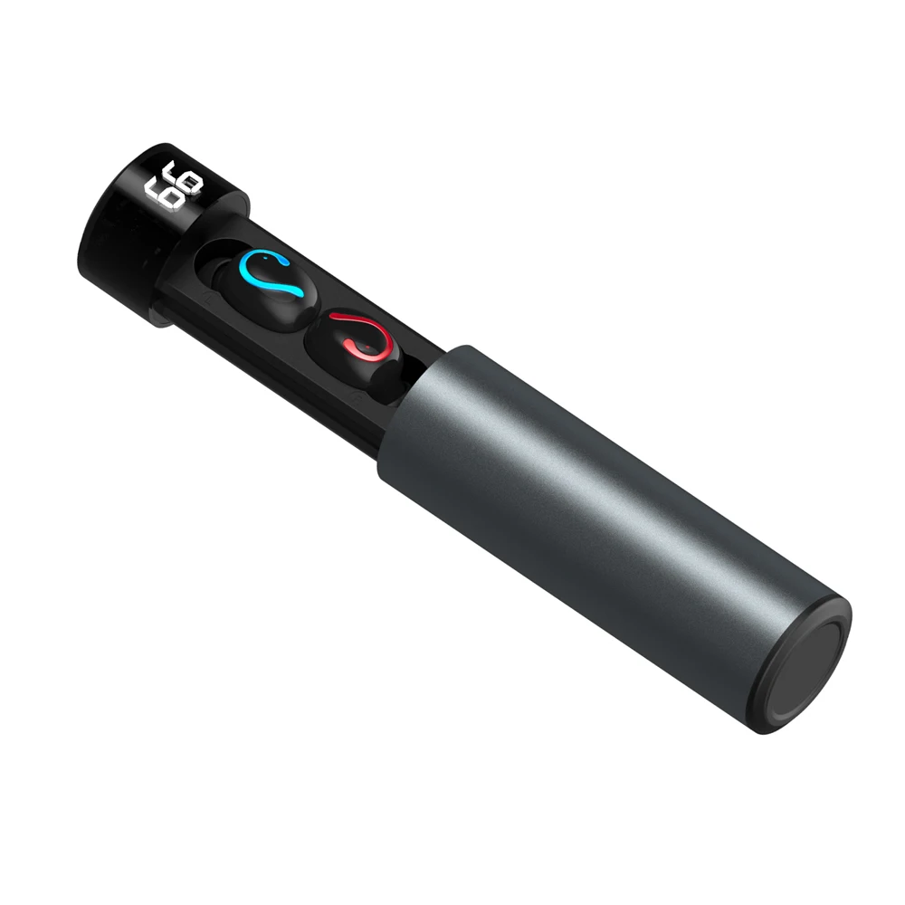 Серый TWS Bluetooth 5,0, беспроводные наушники, IPX5, водонепроницаемые спортивные наушники, шумоподавление, чехол для зарядного устройства, bluetooth-гарнитура - Цвет: Серый