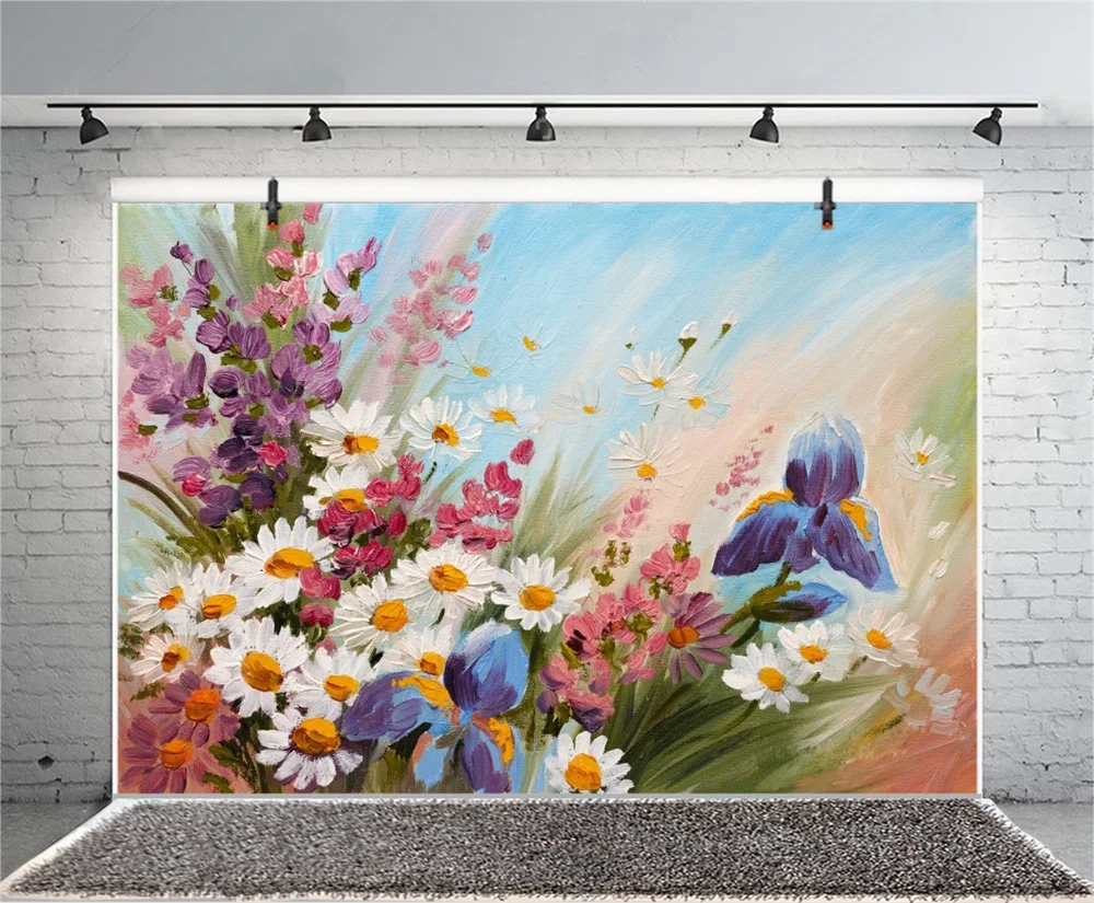 Laeacco картина маслом цветы цветочек обои Home Decor узор фотографического Фоны