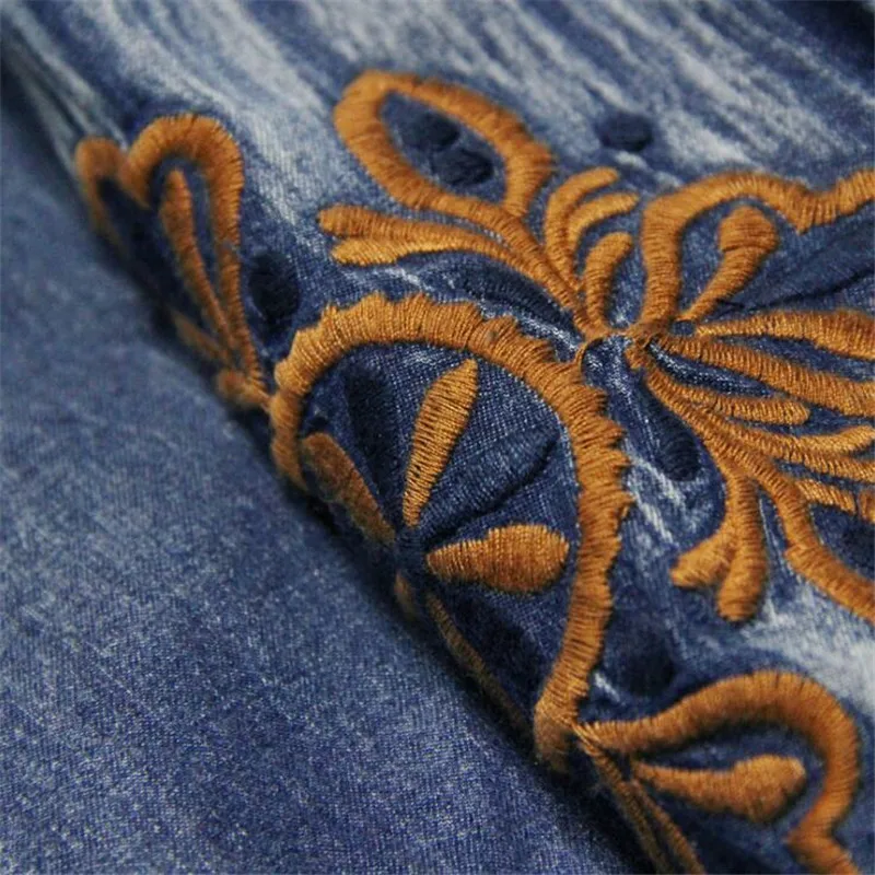 

Autumn Denim Dress Clothing Women Jeans Lantern Half Sleeve Dress Vintage Spring Slim Cowboy Casual Long Dresses Blue A3819