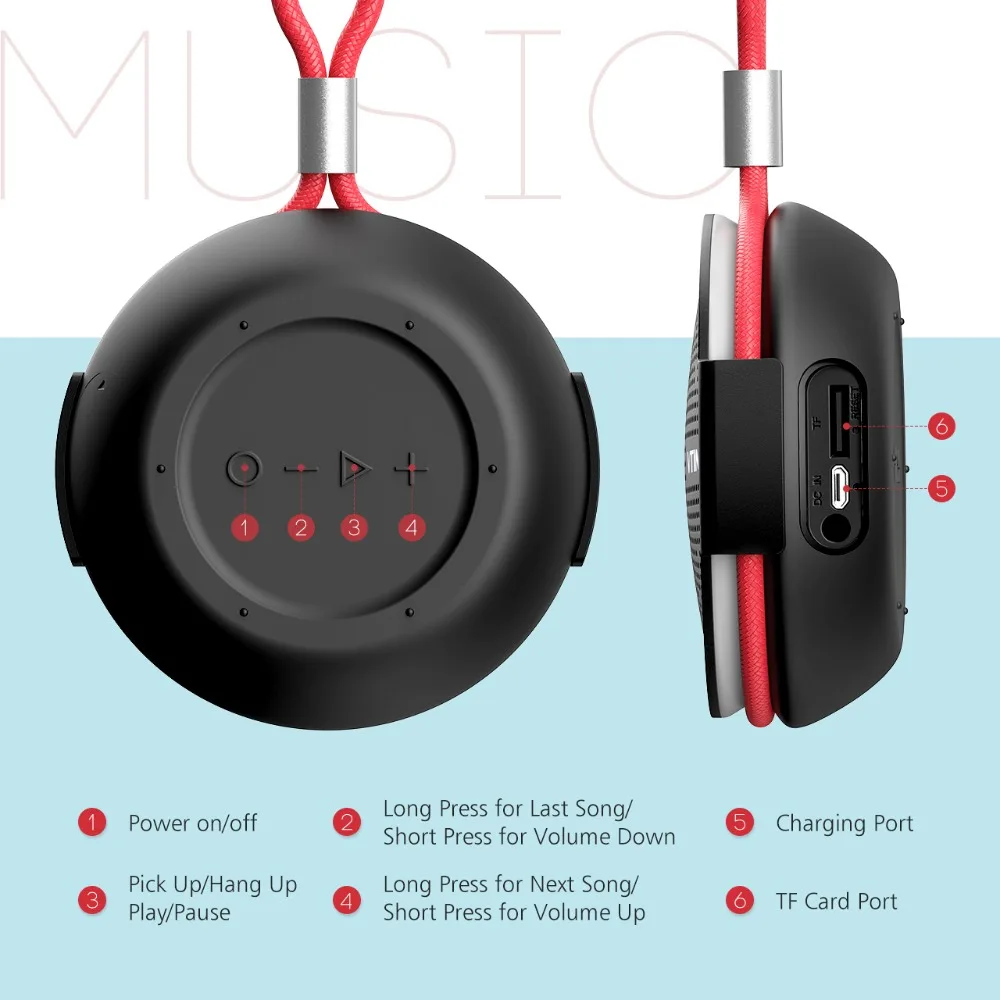 VTIN Беспроводной Динамик s HD звук Портативный Bluetooth 4,2 Динамик С микрофоном на присоске для iPhone XS/X/8/7/6 huawei Коврики