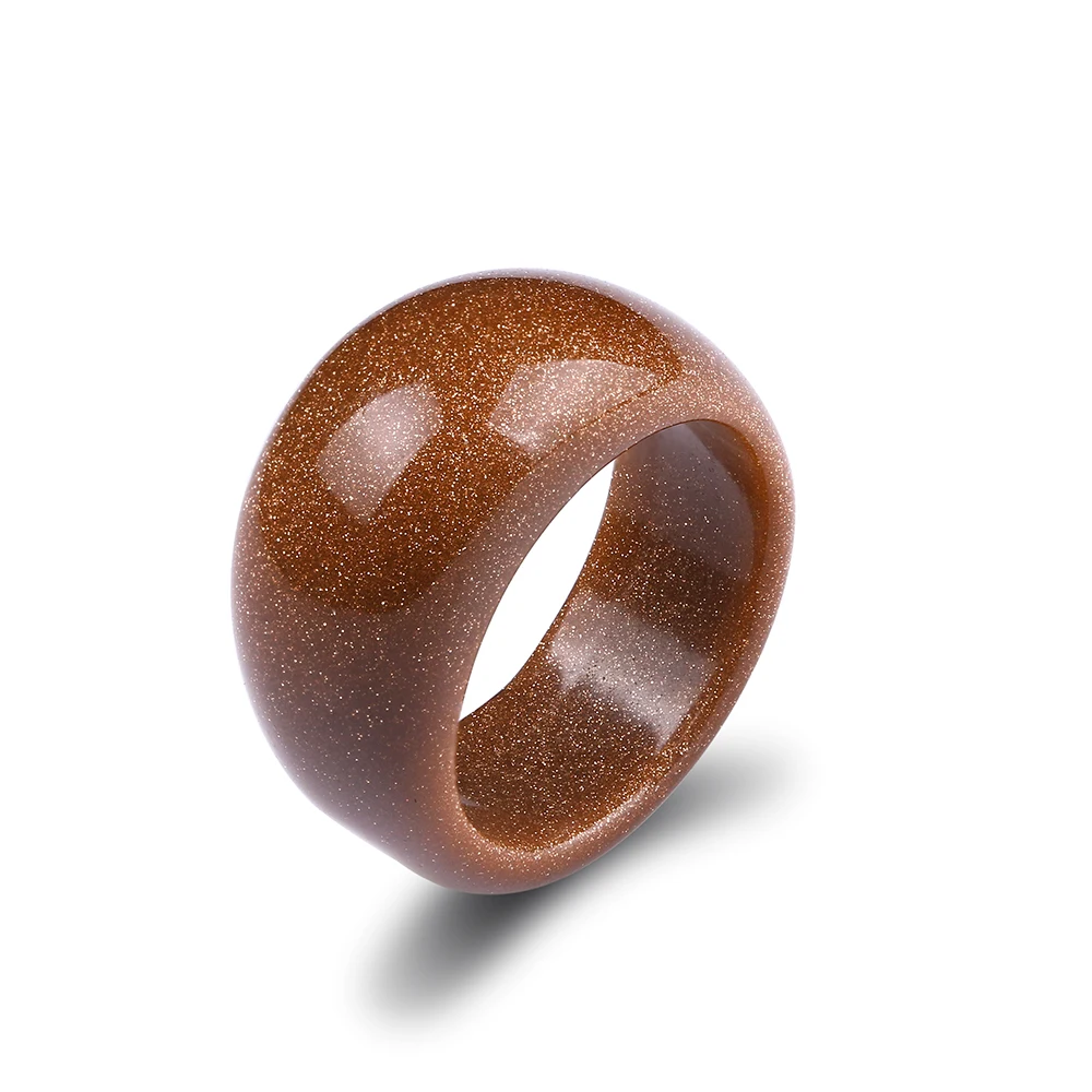

Classical Irregular Smooth Big Gold Sand Ring Stone For Women Sparkling Powder Natural Contracted Style Size 8 Wholesale Finger