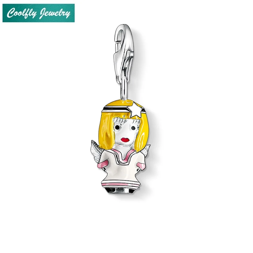 Angel Doll Charms Pendant Fit Diy Bracelet &amp Necklace 2019 Making Jewelry 925 Sterling Silver Gift Original Charm For Women Girl |