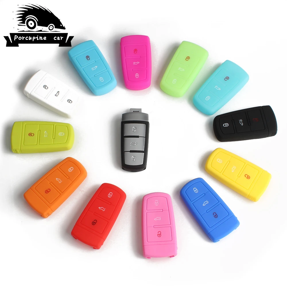 3 кнопочный силиконовый чехол для автомобильного ключа Volkswagen VW Passat CC B6 B7 B7L R36 Maogotan