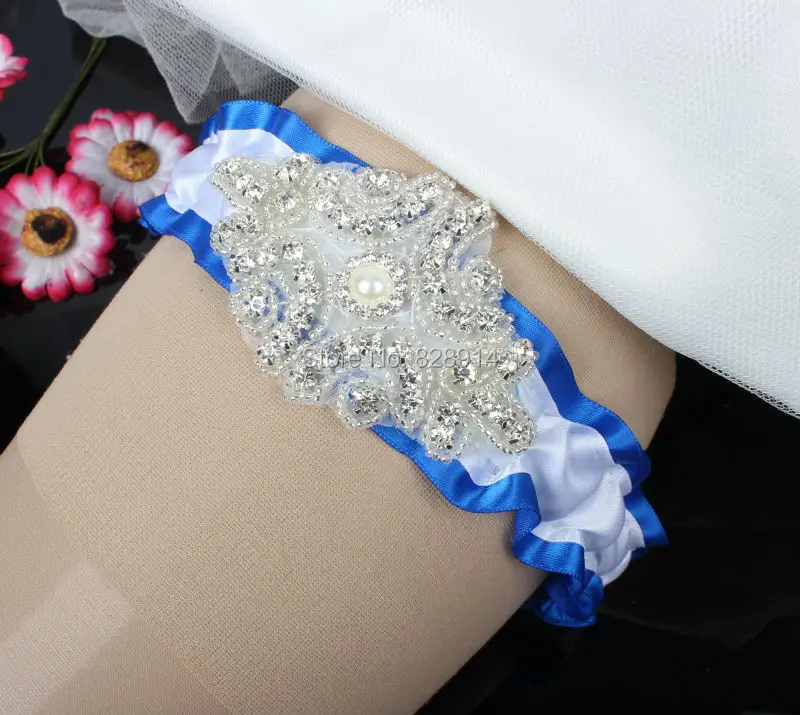 Винтажная ленточная Свадебная подвязка с аппликацией из страз и жемчугом ручной