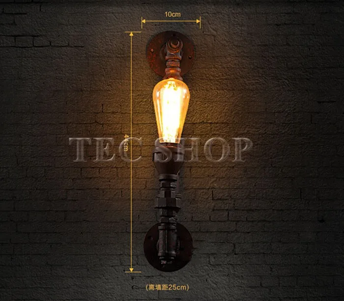 JH 1 шт. промышленные Сельский стимпанк металлических труб Edison Винтаж настенная