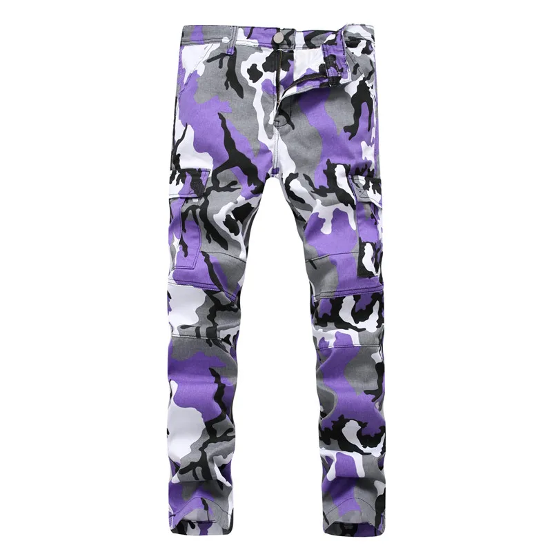 Men Camo Cargo Pants Straight Military Camouflage Elastic OVERALLS Joggers trousers Hip Hop Punk C11 |