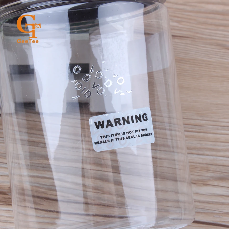 Одноразовые матовые серебряные предупреждающие наклейки Void при удалении