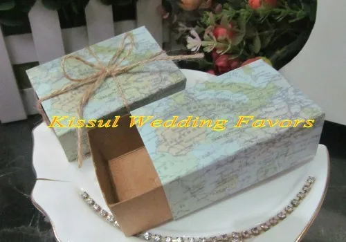 50 шт./лот уникальная коробка конфет &quotпо всему миру&quot карта Свадебная для