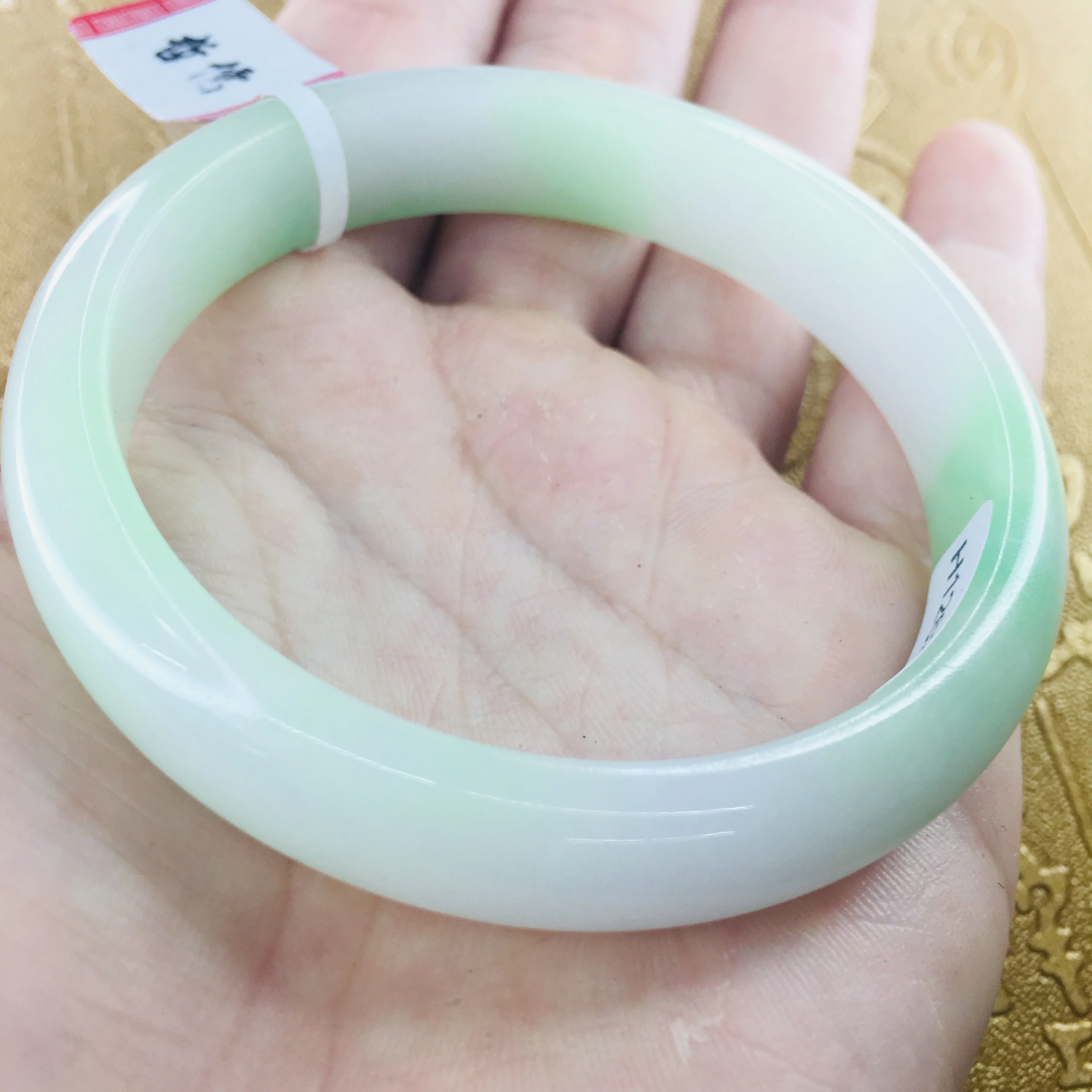 Отправить сертификат натуральный жадеитовый браслет Элегантный Светло зеленый