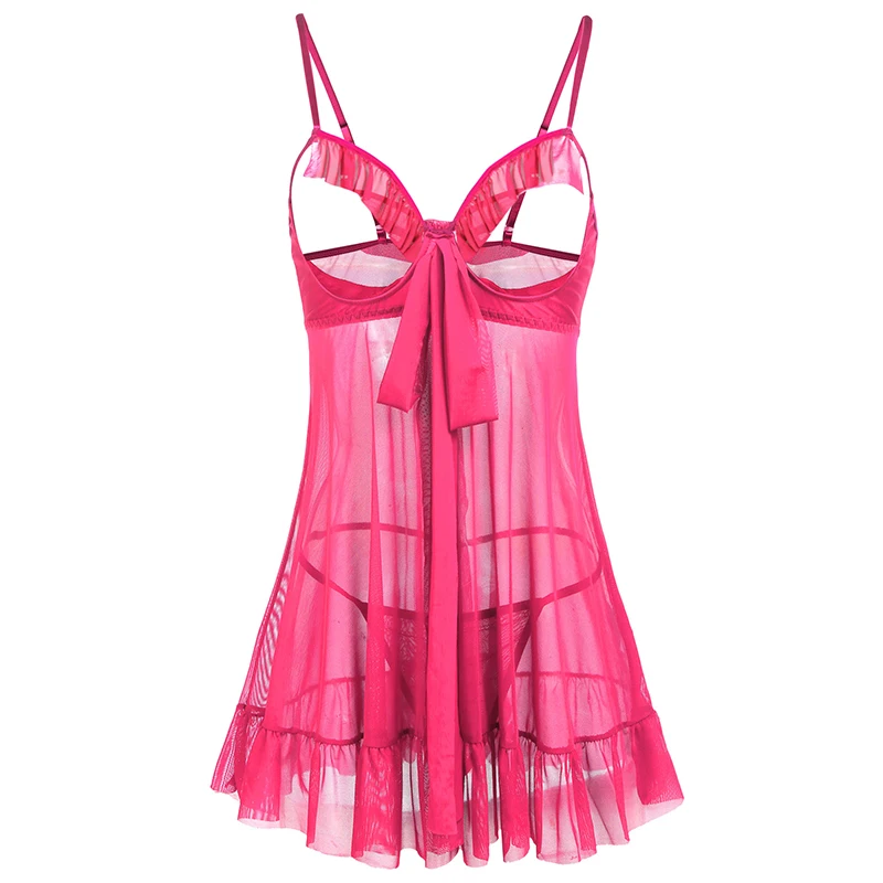 Rose Red ANNJOLI женское нижнее белье с бретельками на бретельках, сорочка на бретельках, ночная рубашка, ночная рубашка без бретелей, Ночная одежда - Цвет: Rose Red