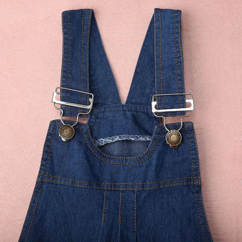 Жилет + джинсы девушка летняя одежда установить Dungarees жилет ботва белый