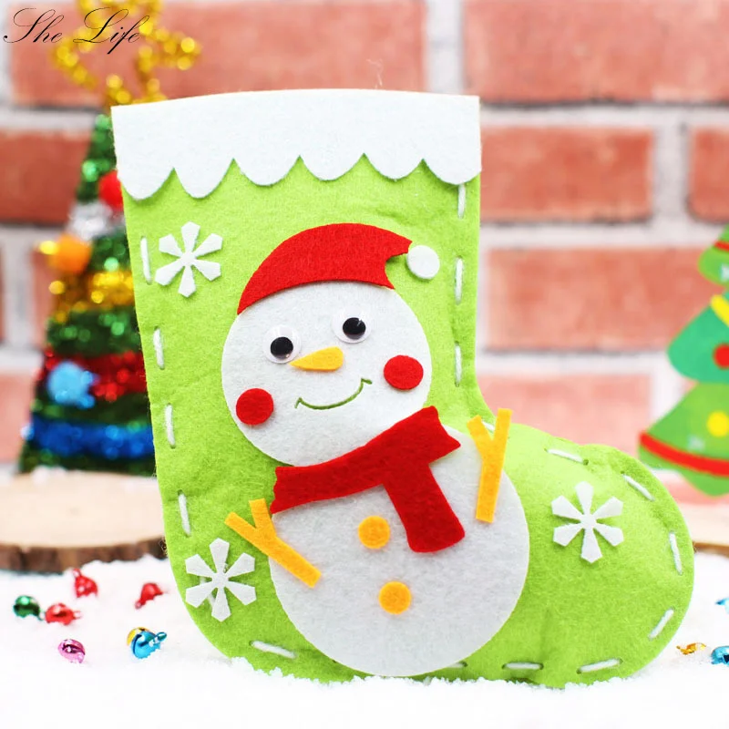 Счастливого Рождества носки DIY Войлок посылка нетканый материал детский сад